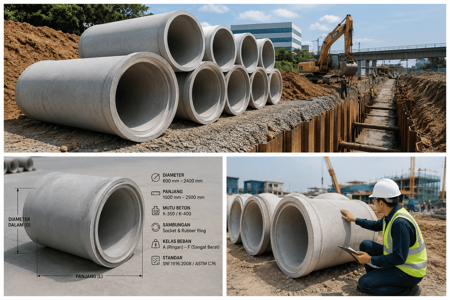 Pipa Beton RCP untuk Proyek BUMN: 7 Spesifikasi