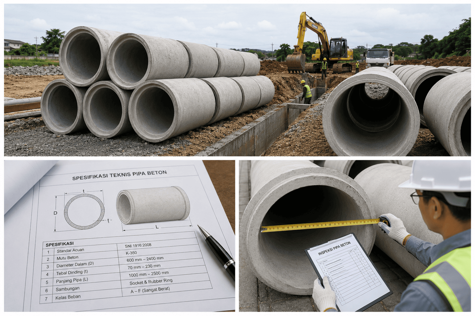 spesifikasi pipa beton RCP