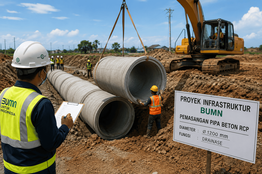 Pipa beton RCP untuk proyek BUMN